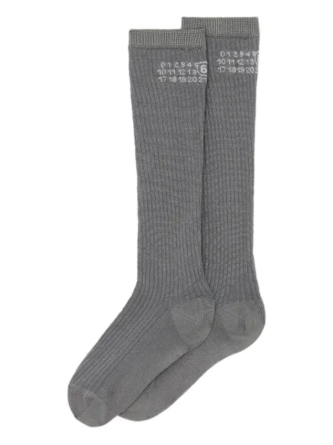 MM6 Maison Margiela ribbed number-print socks