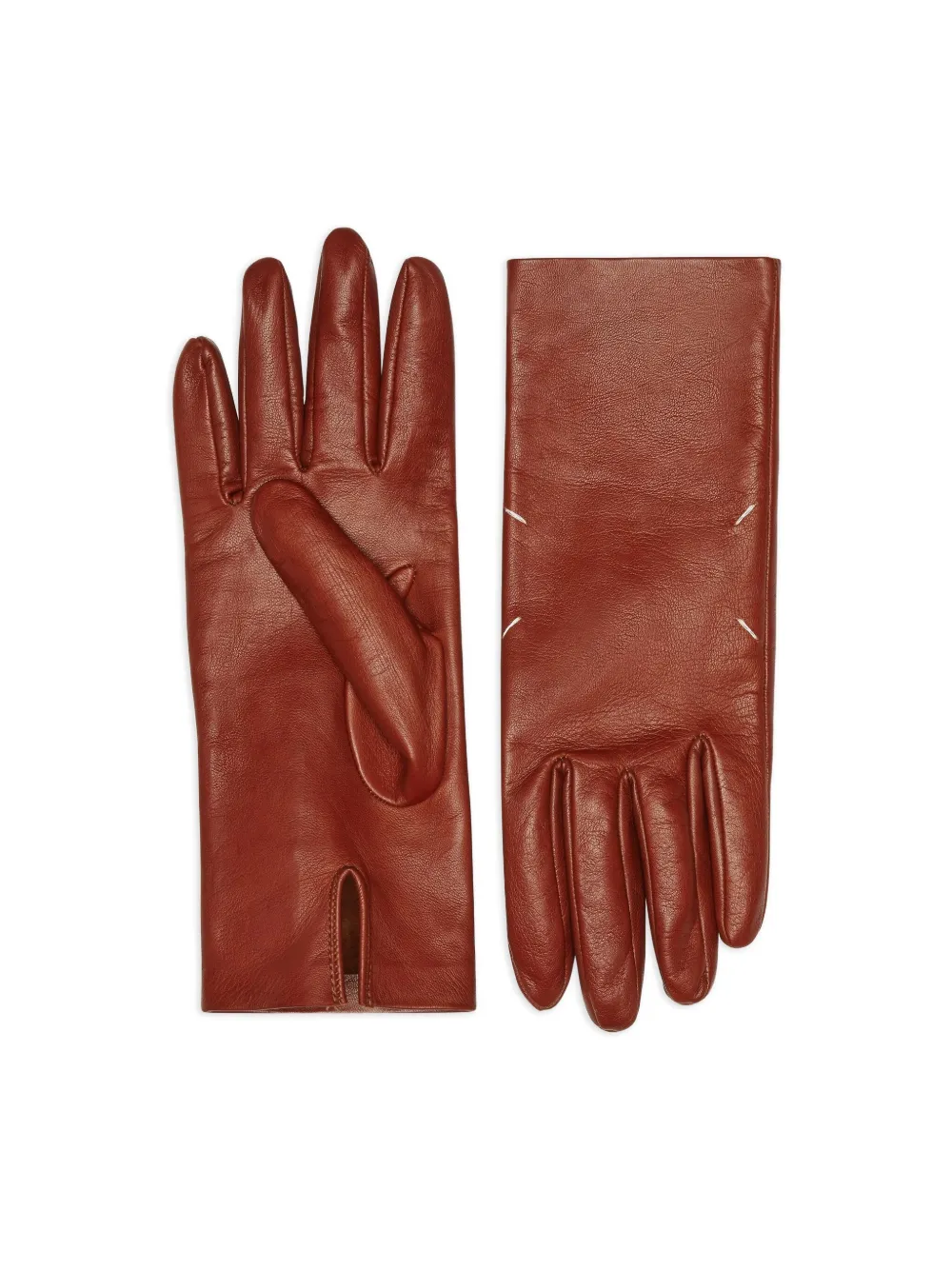 Maison Margiela Leren vingerloze handschoenen - Bruin
