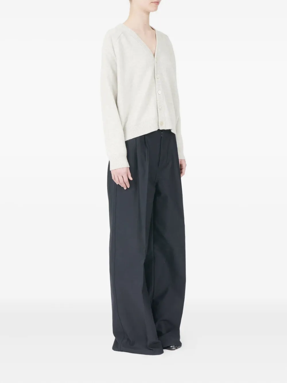 Maison Margiela V-neck Button Cardigan In White
