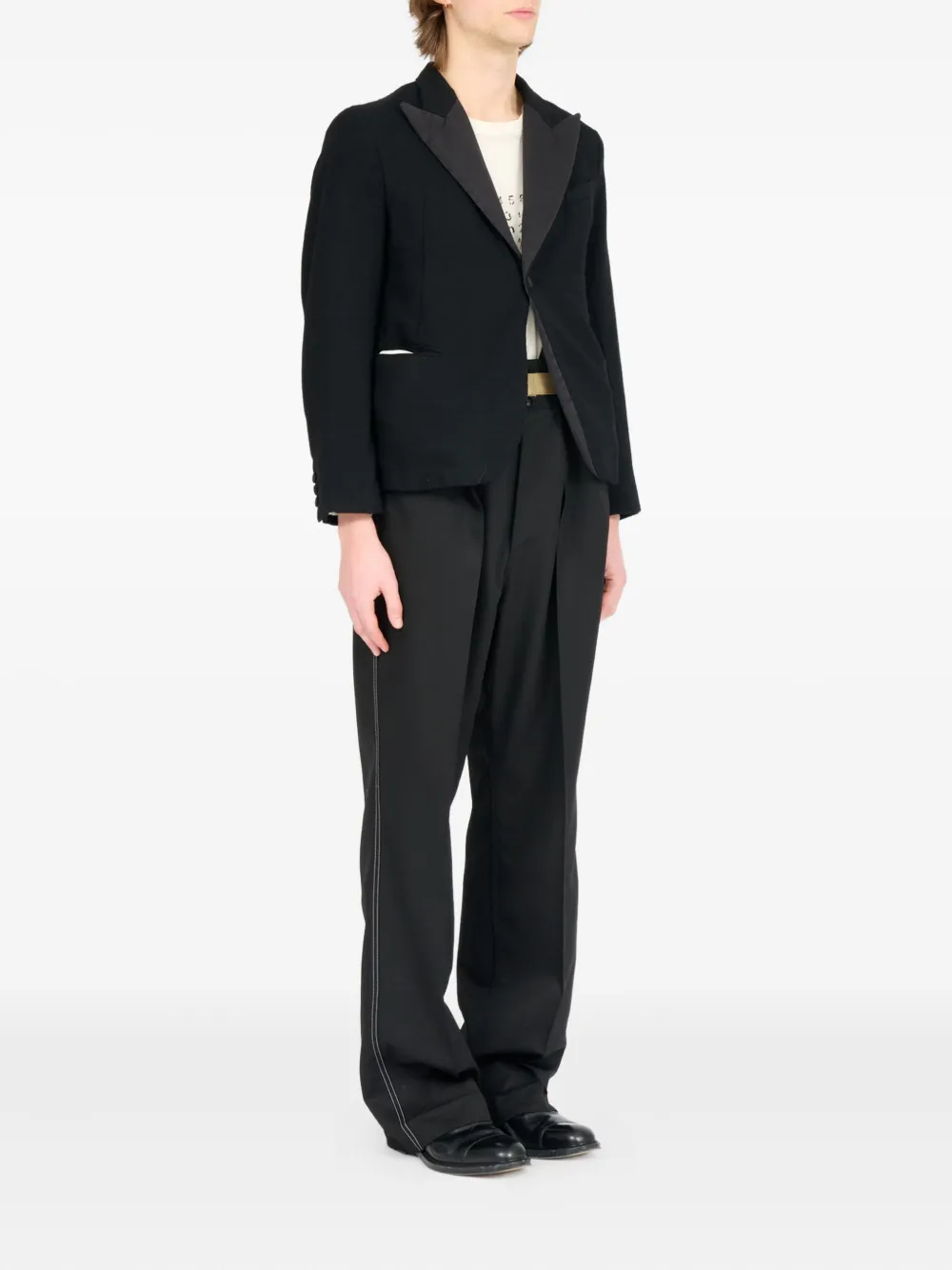 Maison Margiela Blazer met enkele rij knopen Zwart