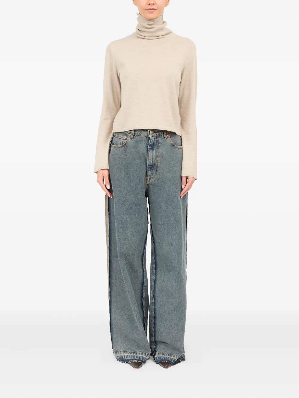 MM6 Maison Margiela Top met col Beige