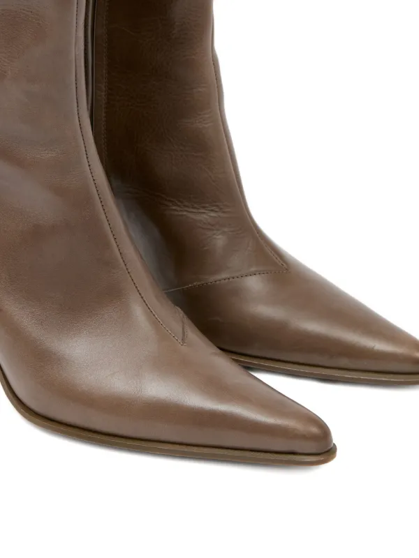 MM6 Maison Margiela ポインテッドトゥ ロングブーツ | ブラウン 