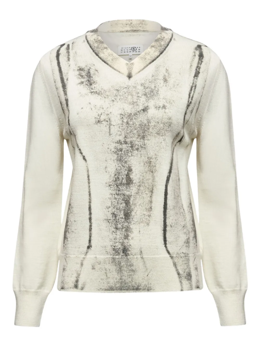 MM6 Maison Margiela Sweater met abstracte print Wit
