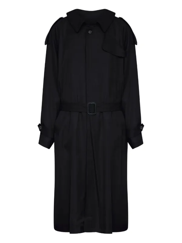 MM6 Maison Margiela ベルテッド ダブルコート | ブラック | FARFETCH JP