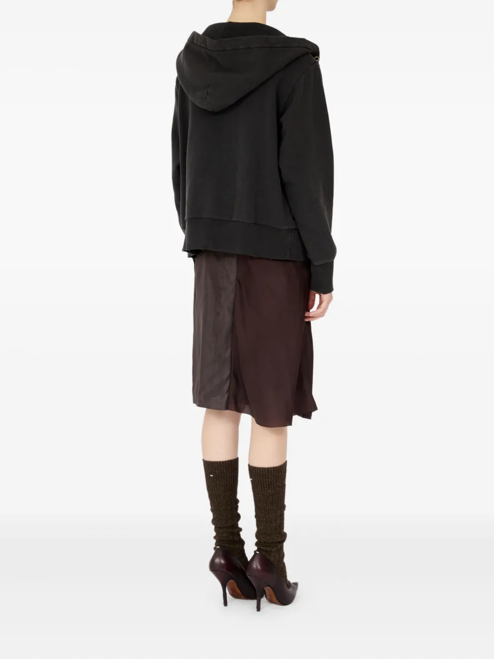 Maison Margiela Zip-up Hoodie In Black