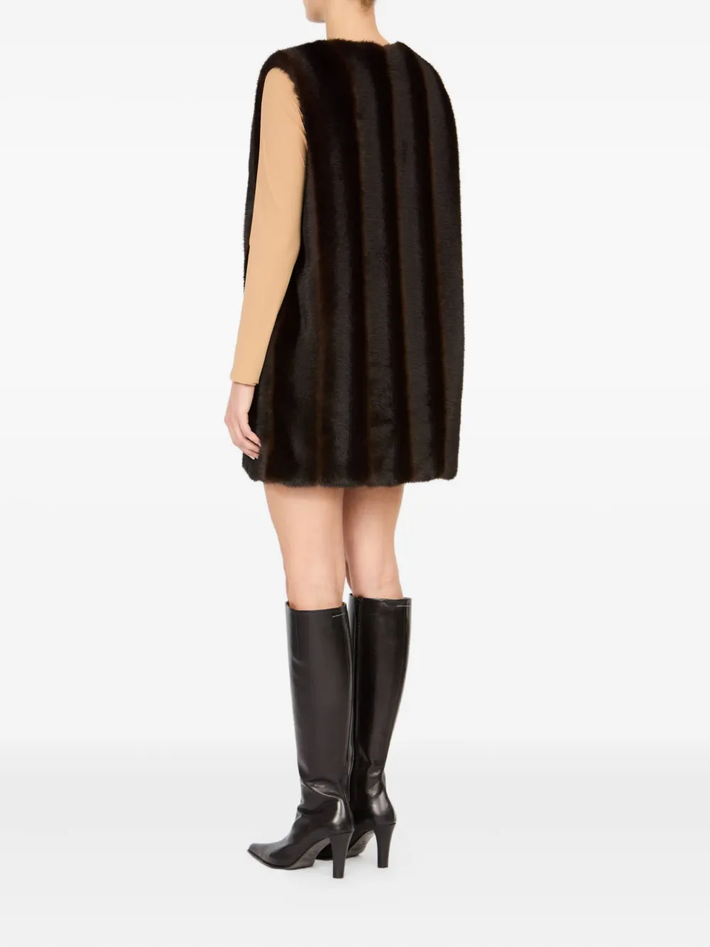 MM6 Maison Margiela Mini-jurk van imitatiebont Zwart