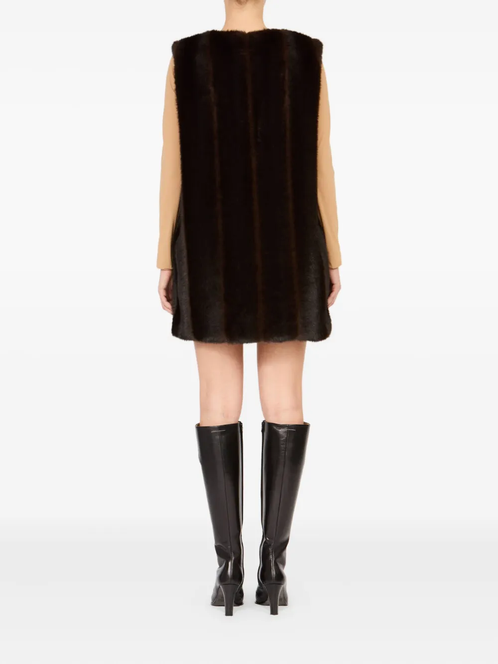 MM6 Maison Margiela Mini-jurk van imitatiebont Zwart