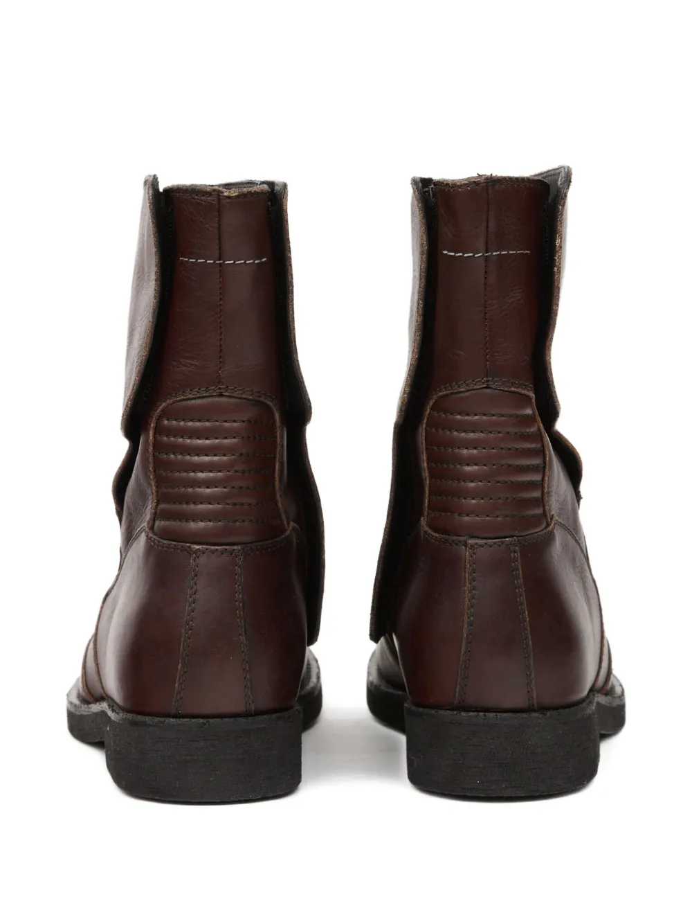 MM6 Maison Margiela chunky-heeled leather ankle boots Brown