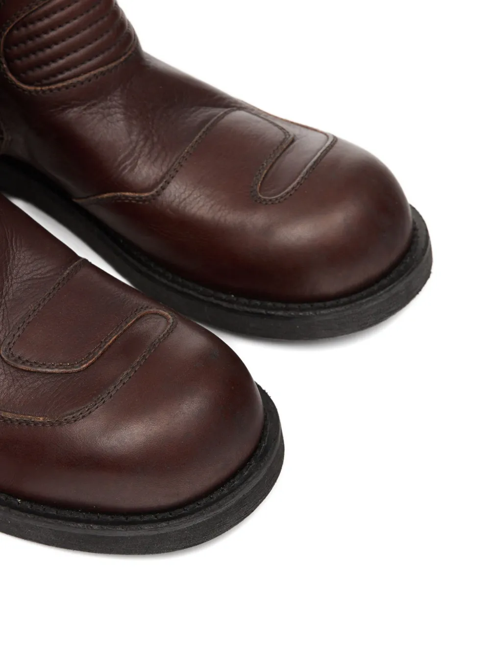 MM6 Maison Margiela chunky-heeled leather ankle boots Brown