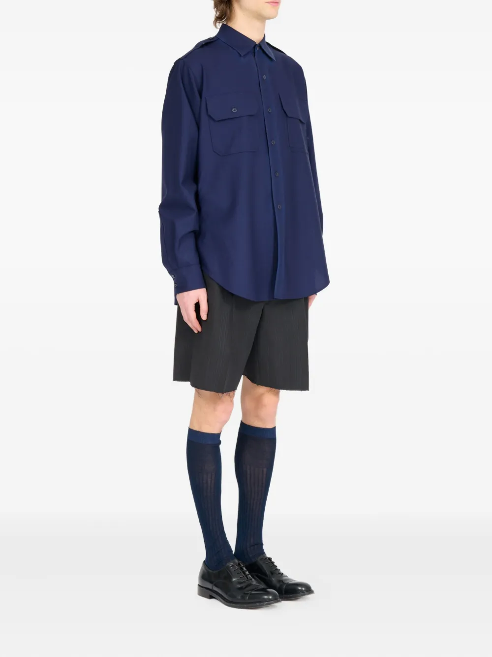 Maison Margiela Wollen overhemd Blauw