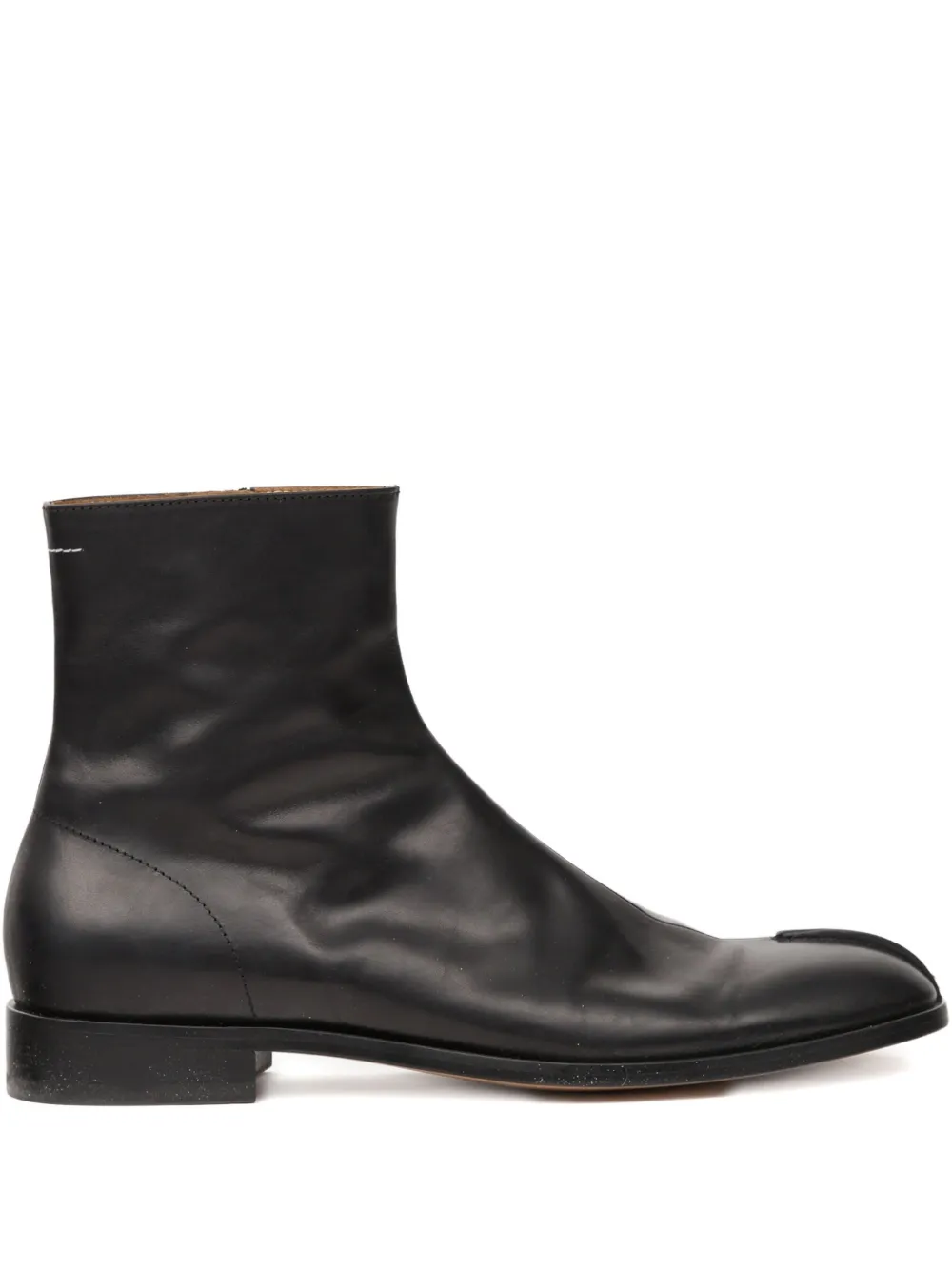 MM6 Maison Margiela leather ankle boots Black