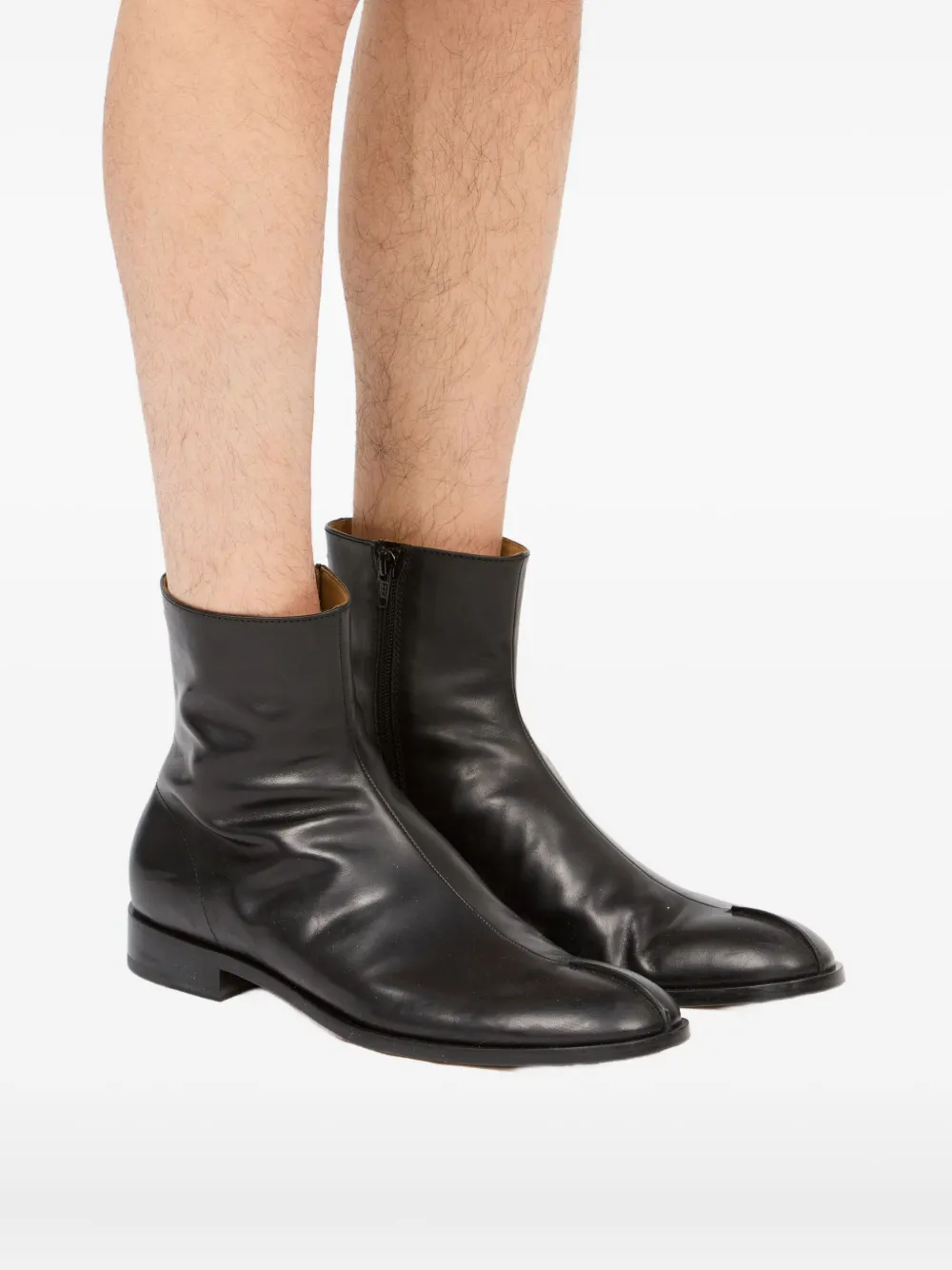 MM6 Maison Margiela leather ankle boots Black