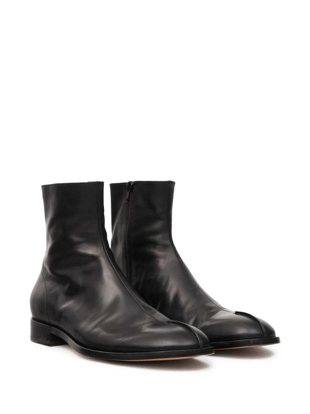 MM6 Maison Margiela leather ankle boots Black