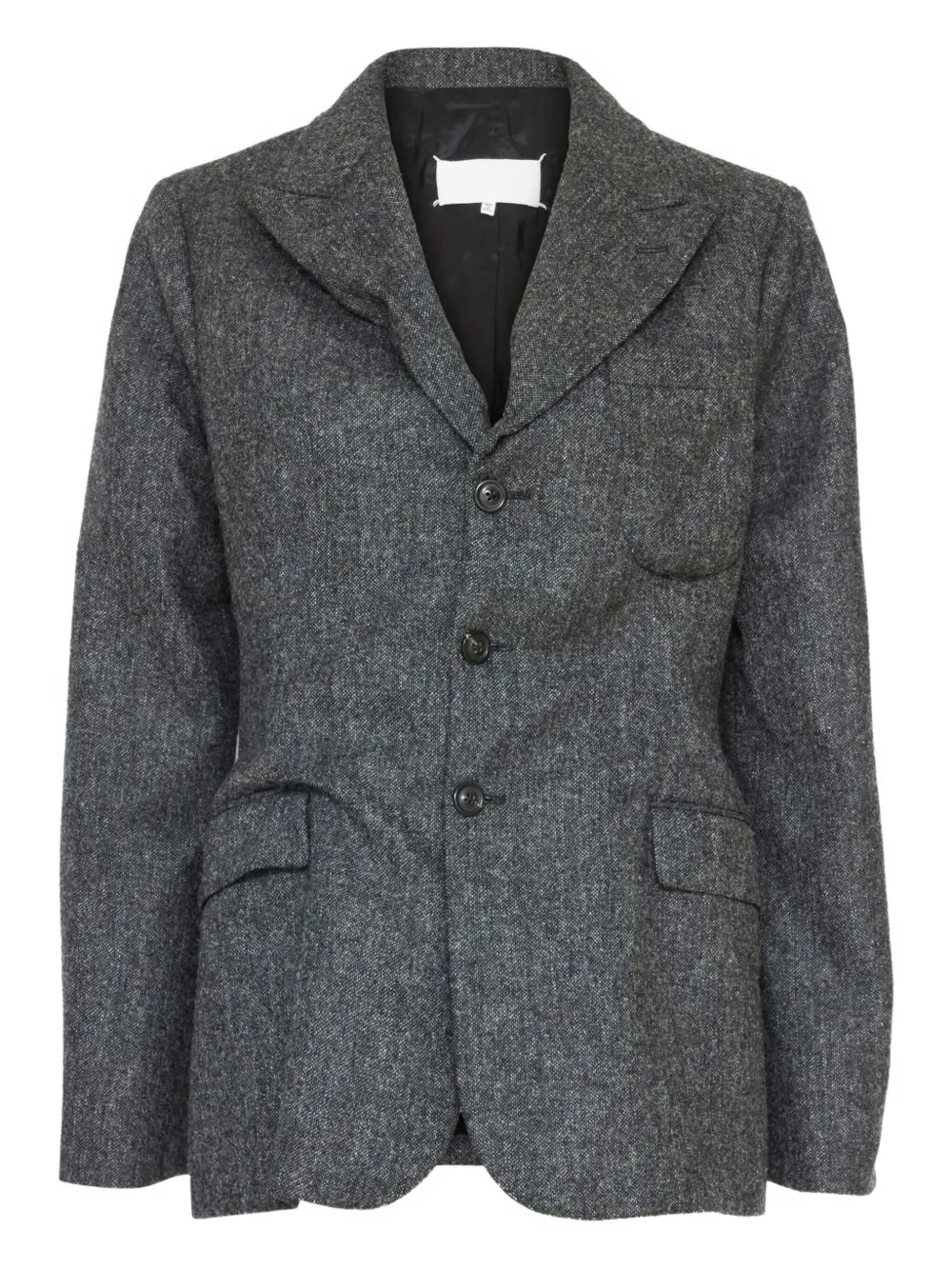 Maison Margiela Three-button Tweed Jacket In Gray