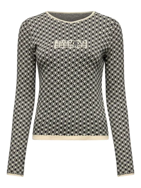 MM6 Maison Margiela تيشيرت بأكمام طويلة وحياكة إنتارسيا