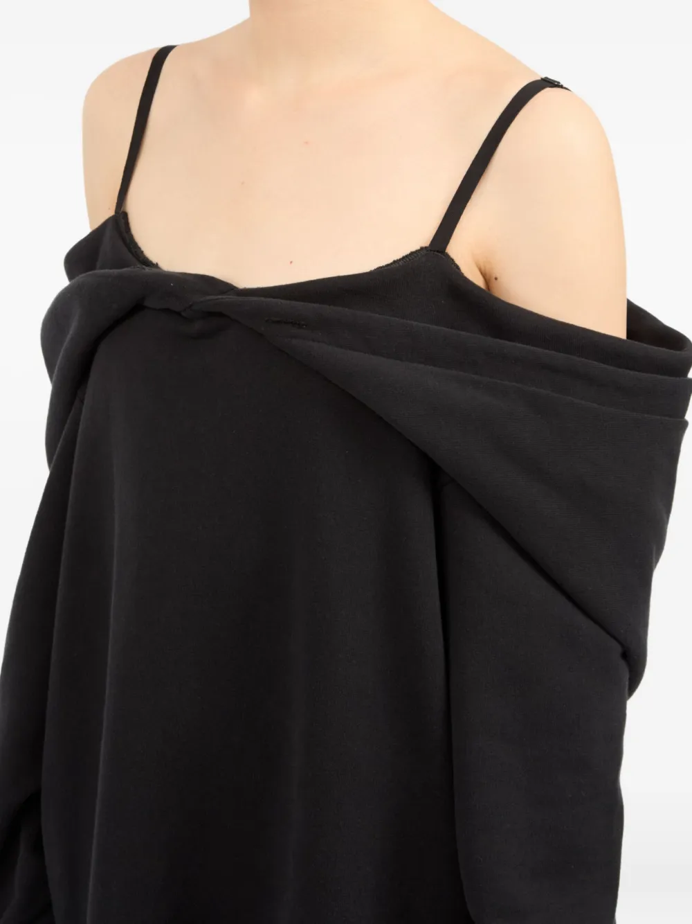 MM6 Maison Margiela sleeveless twisted mini dress Zwart