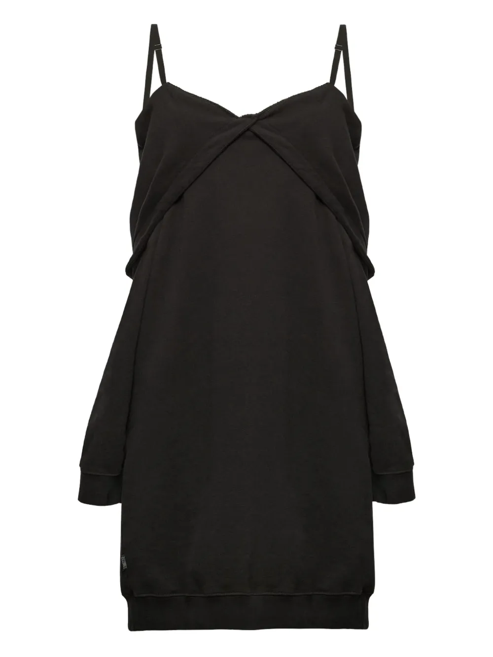 MM6 Maison Margiela sleeveless twisted mini dress Zwart