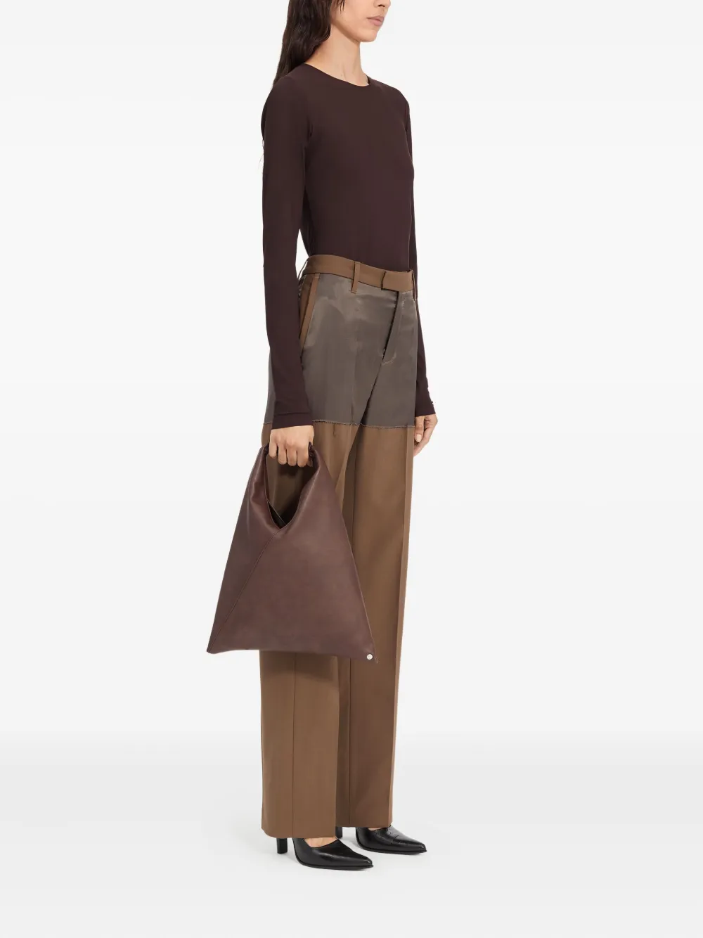 MM6 Maison Margiela Tweekleurige broek met vlakken Bruin