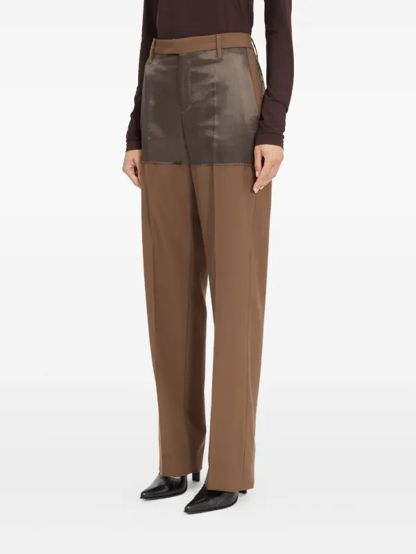 MM6 Maison Margiela two-tone Panelled Trousers | Brown | FARFETCH display picture 1