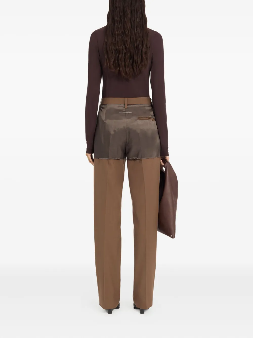 MM6 Maison Margiela Tweekleurige broek met vlakken Bruin