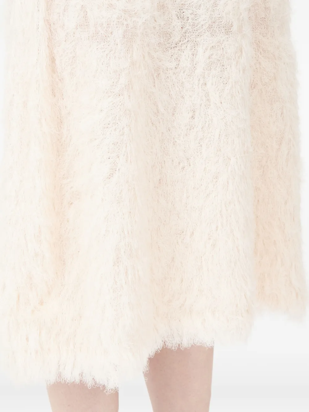 Maison Margiela Mouwloze midi-jurk met textuur Beige