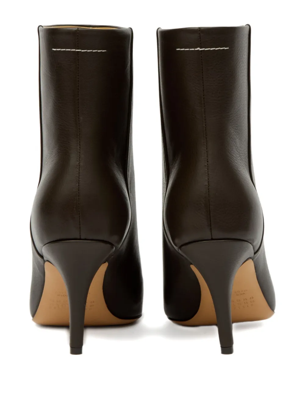 MM6 Maison Margiela pointed-toe leather ankle boots Brown