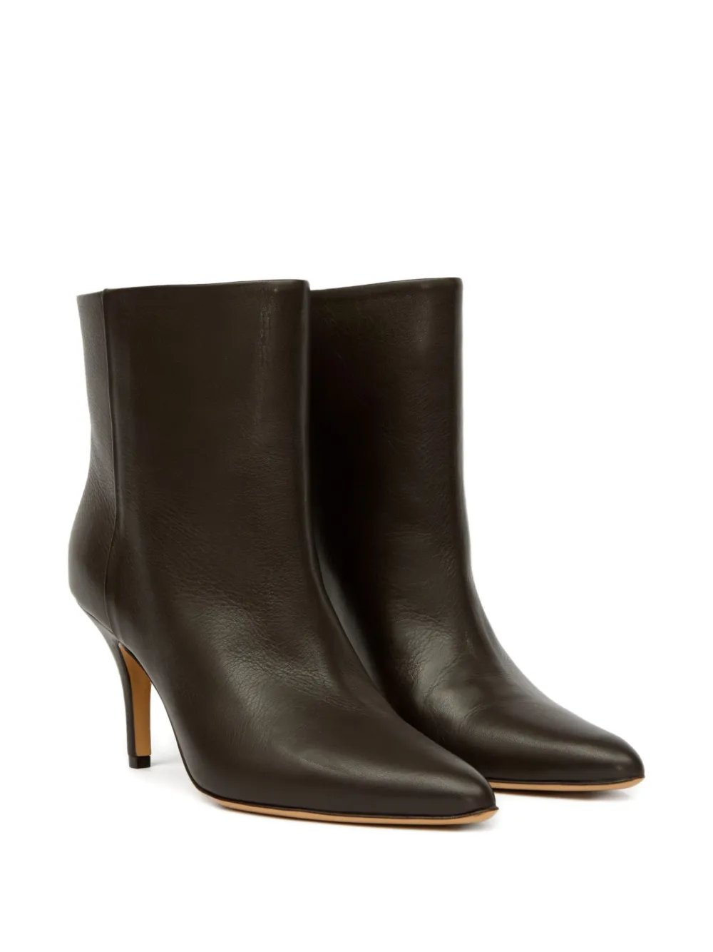 MM6 Maison Margiela pointed-toe leather ankle boots Brown