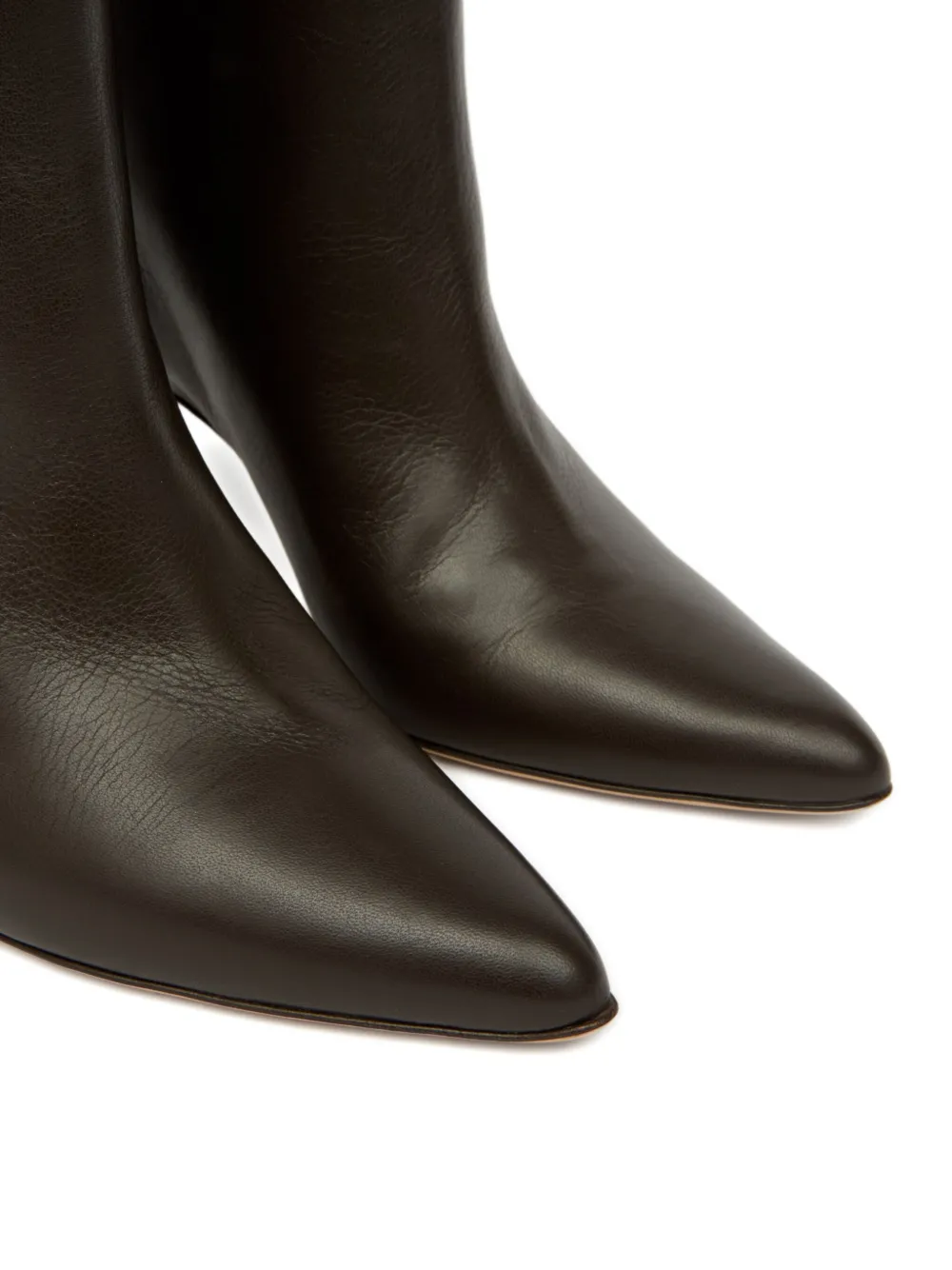 MM6 Maison Margiela pointed-toe leather ankle boots Brown