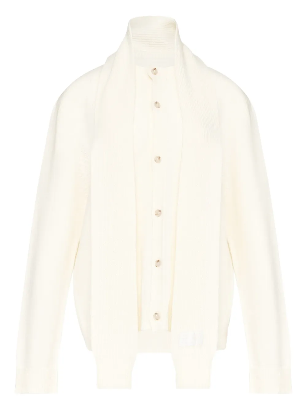 MM6 Maison Margiela Button-up vest met sjaaldetail Beige