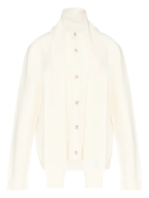 MM6 Maison Margiela scarf-detail button-up cardigan 