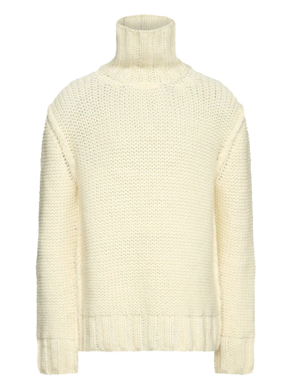 chunky-knit turtleneck sweater