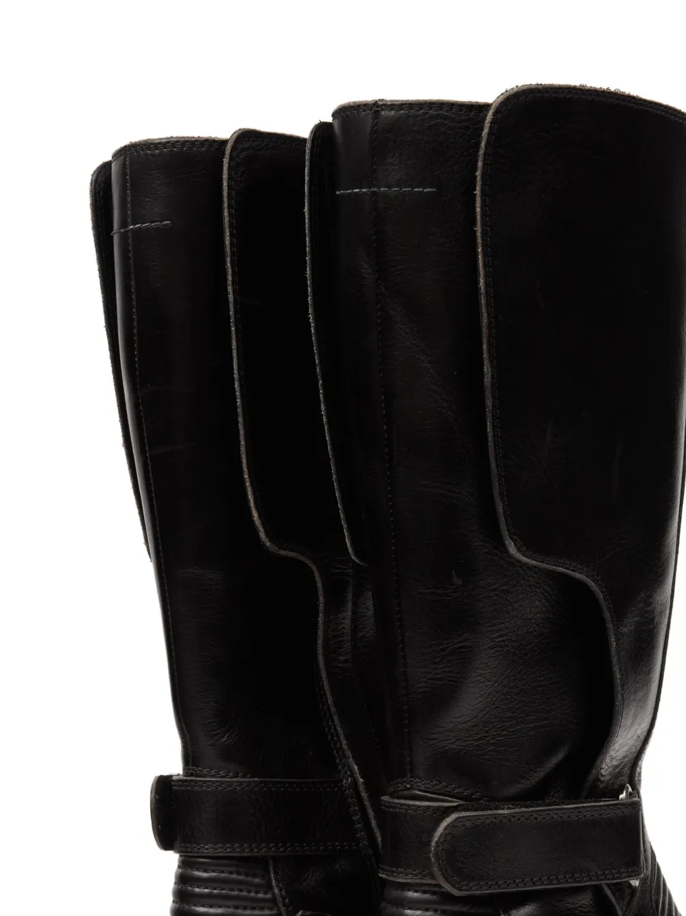 MM6 Maison Margiela leather biker boots Black