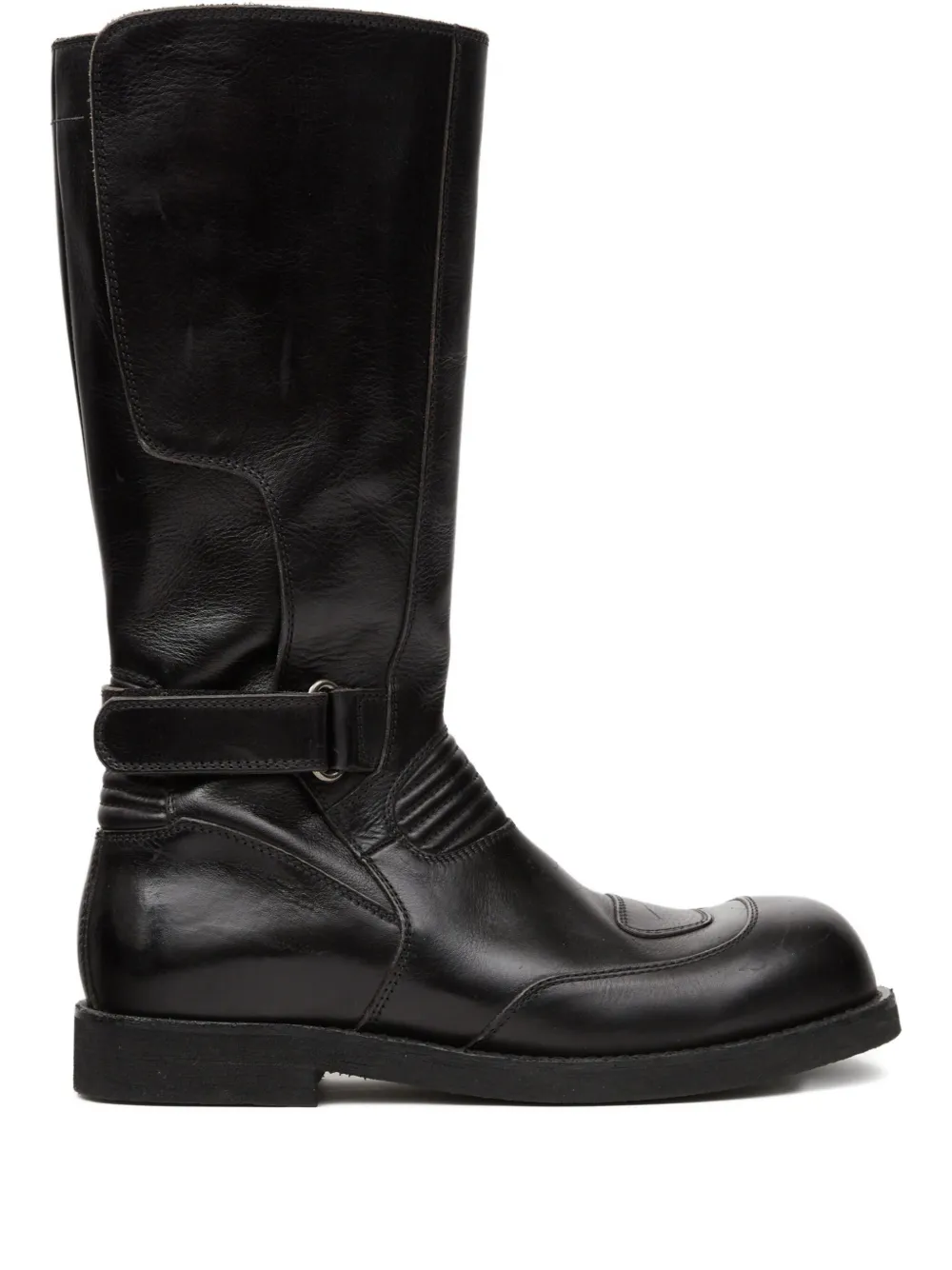 MM6 Maison Margiela leather biker boots Black