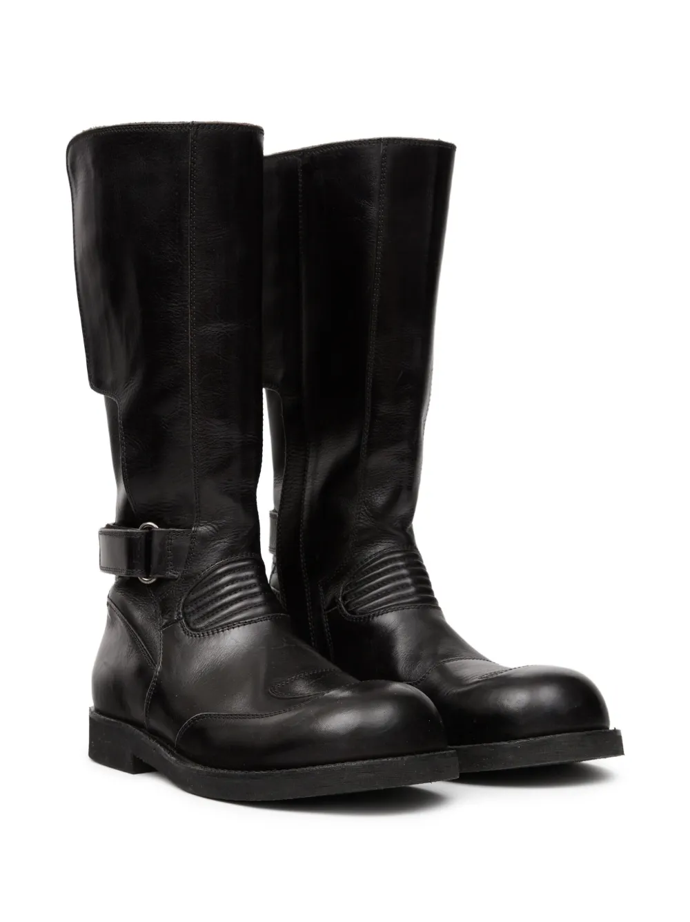 MM6 Maison Margiela leather biker boots Black