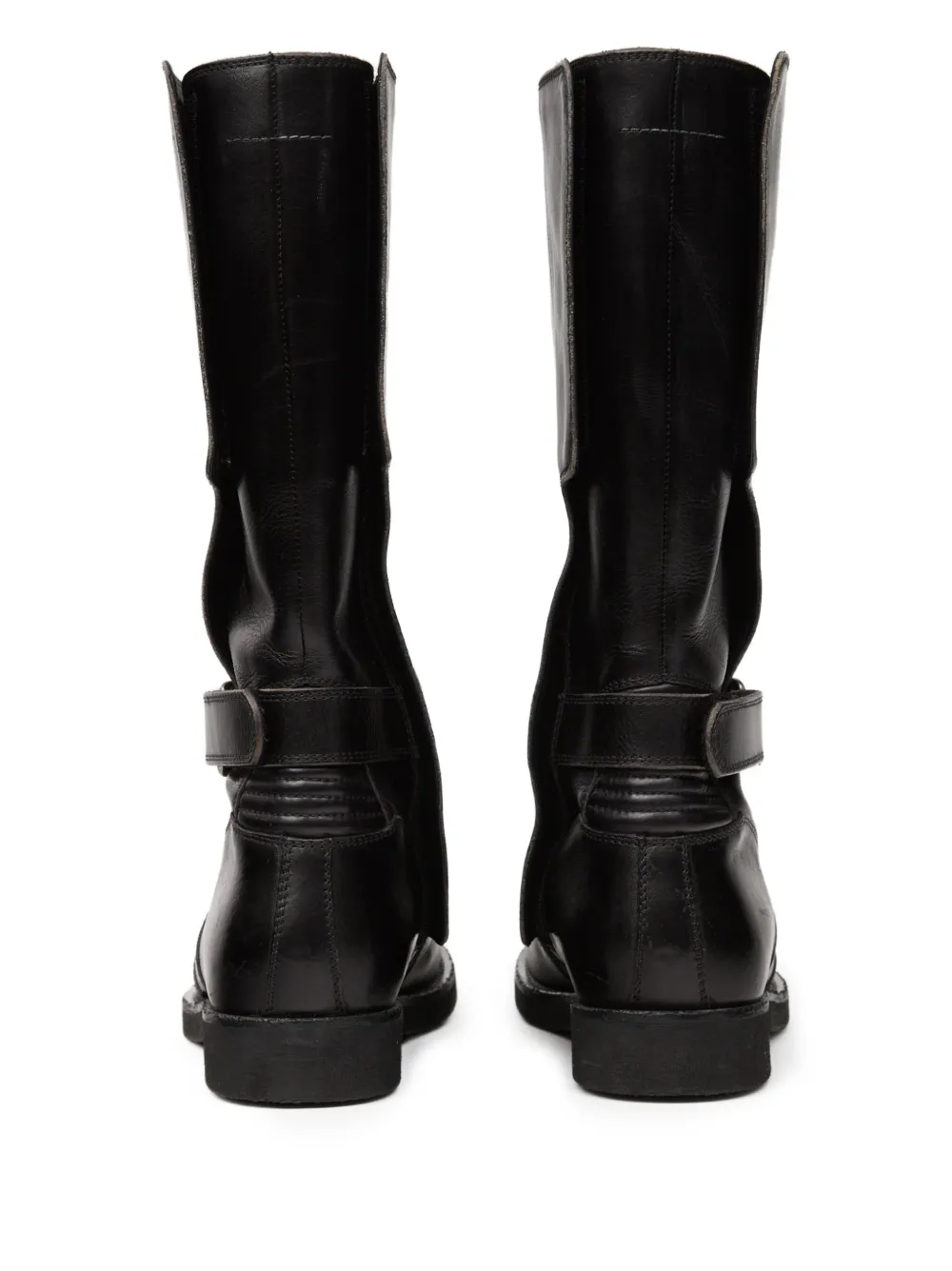 MM6 Maison Margiela leather biker boots Black