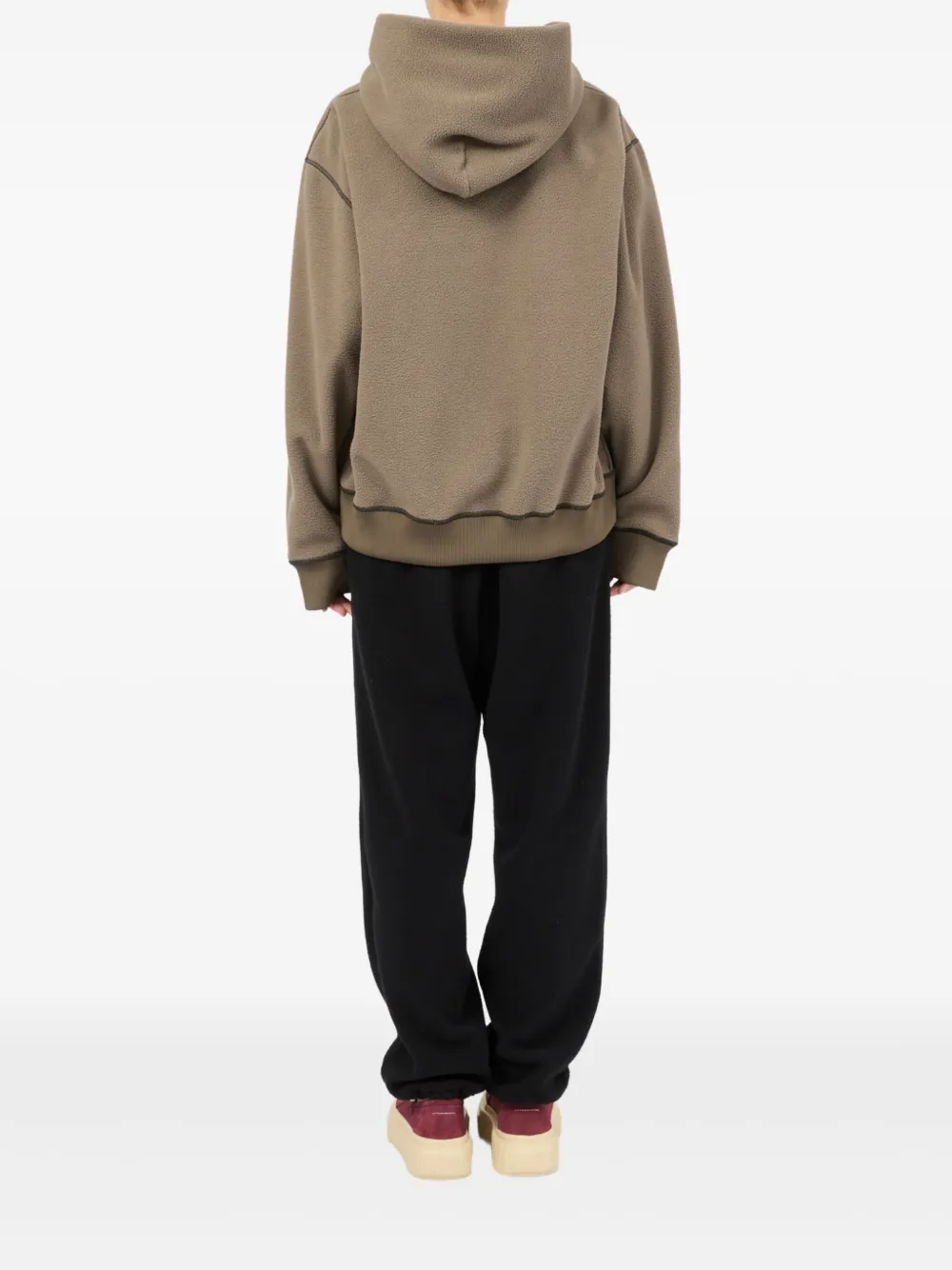 MM6 Maison Margiela Hoodie met geborduurde tekst Beige