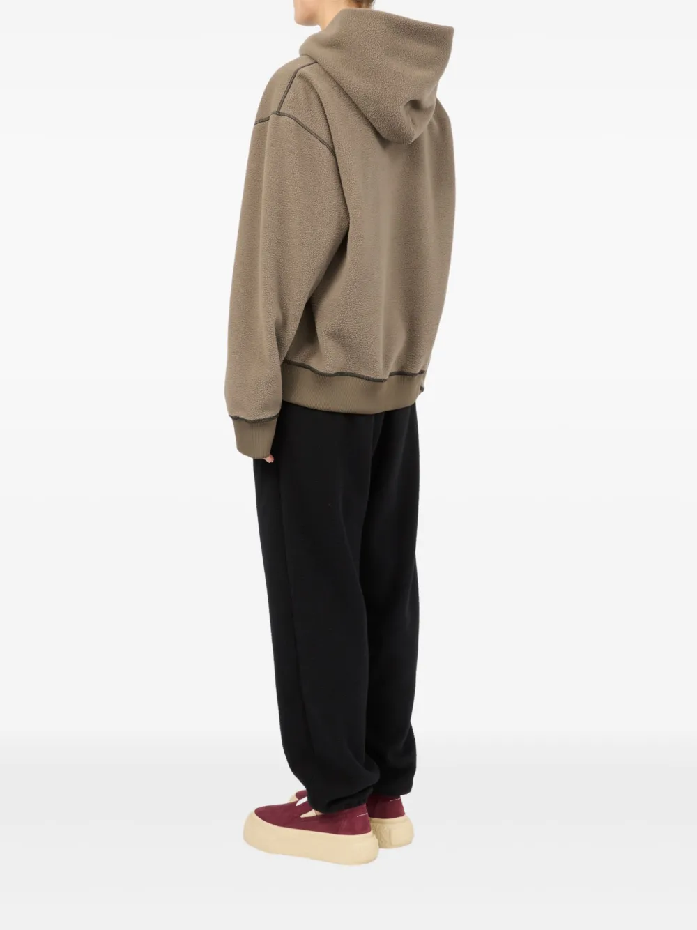 MM6 Maison Margiela Hoodie met geborduurde tekst Beige