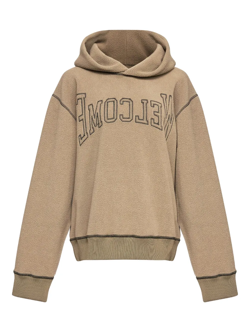 MM6 Maison Margiela Hoodie met geborduurde tekst Beige