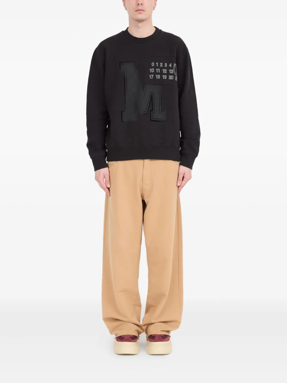 MM6 Maison Margiela Sweater met logopatch - Zwart