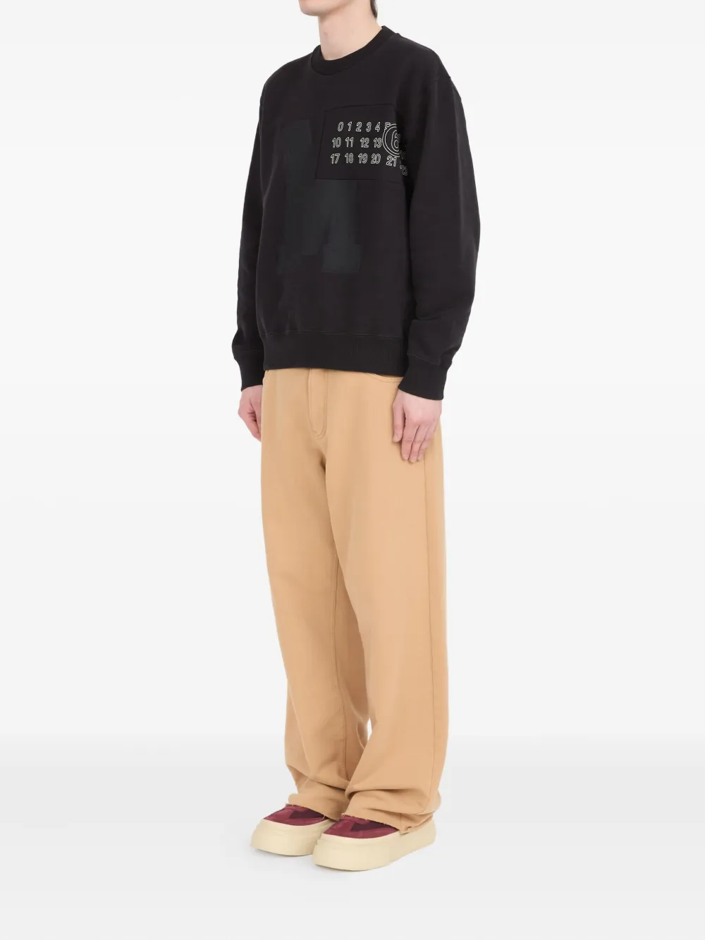 ●新品/正規品● MM6 Maison Margiela ロゴ スエット MM6 Maison Margiela ロゴ スウェットシャツ | ブラック | FARFETCH JP