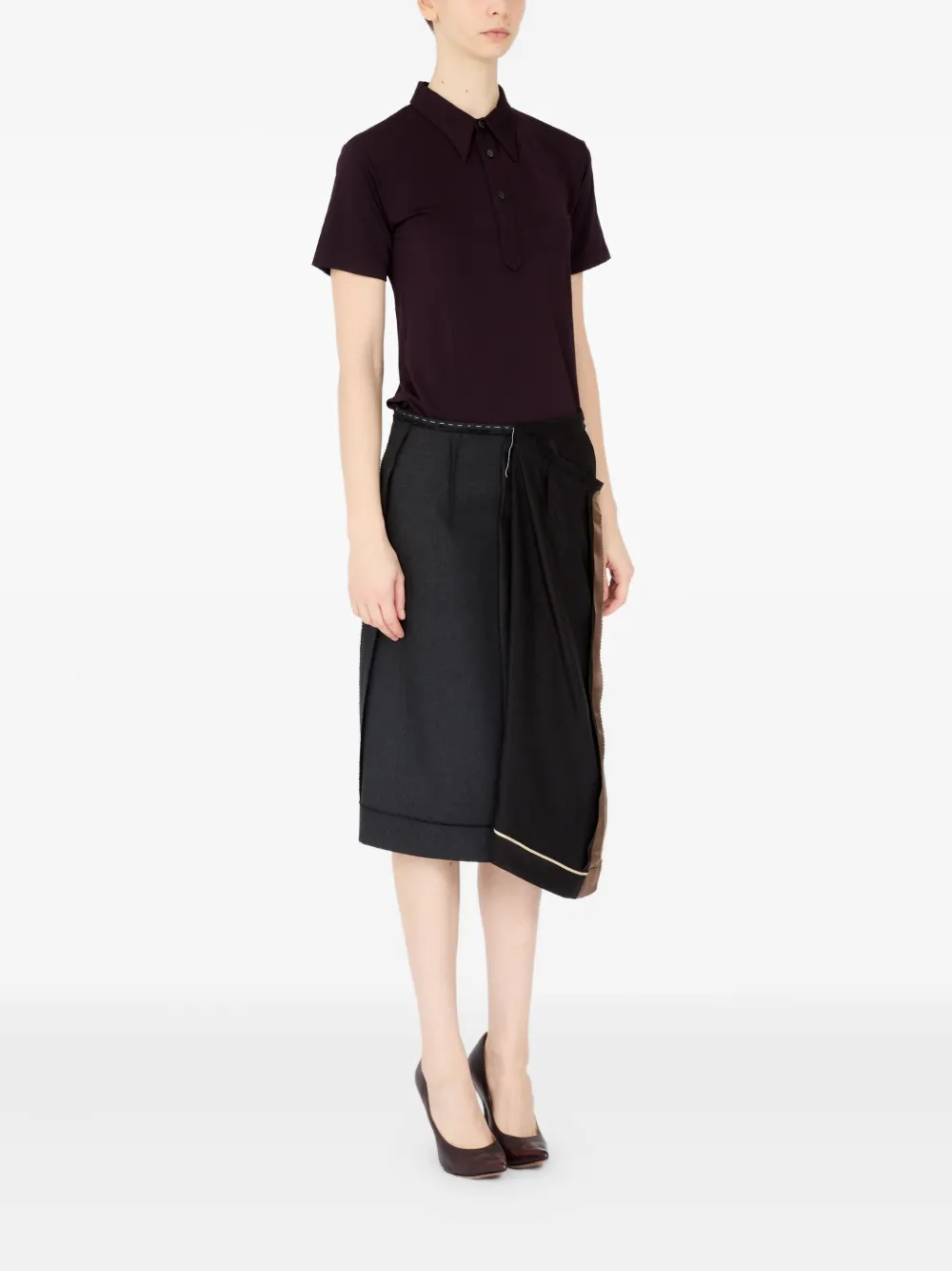 Maison Margiela asymmetrical panelled skirt Grijs