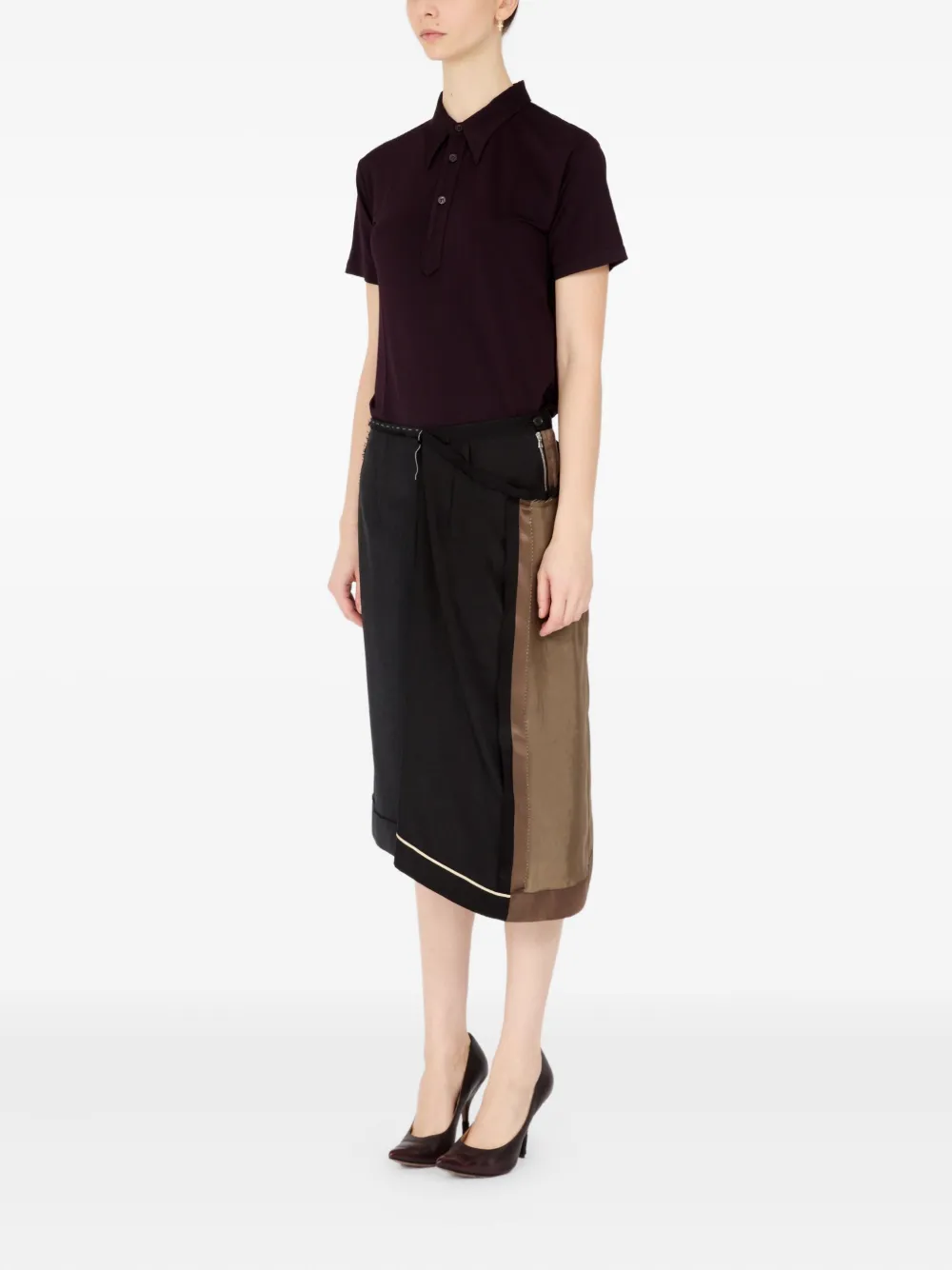 Maison Margiela asymmetrical panelled skirt Grijs