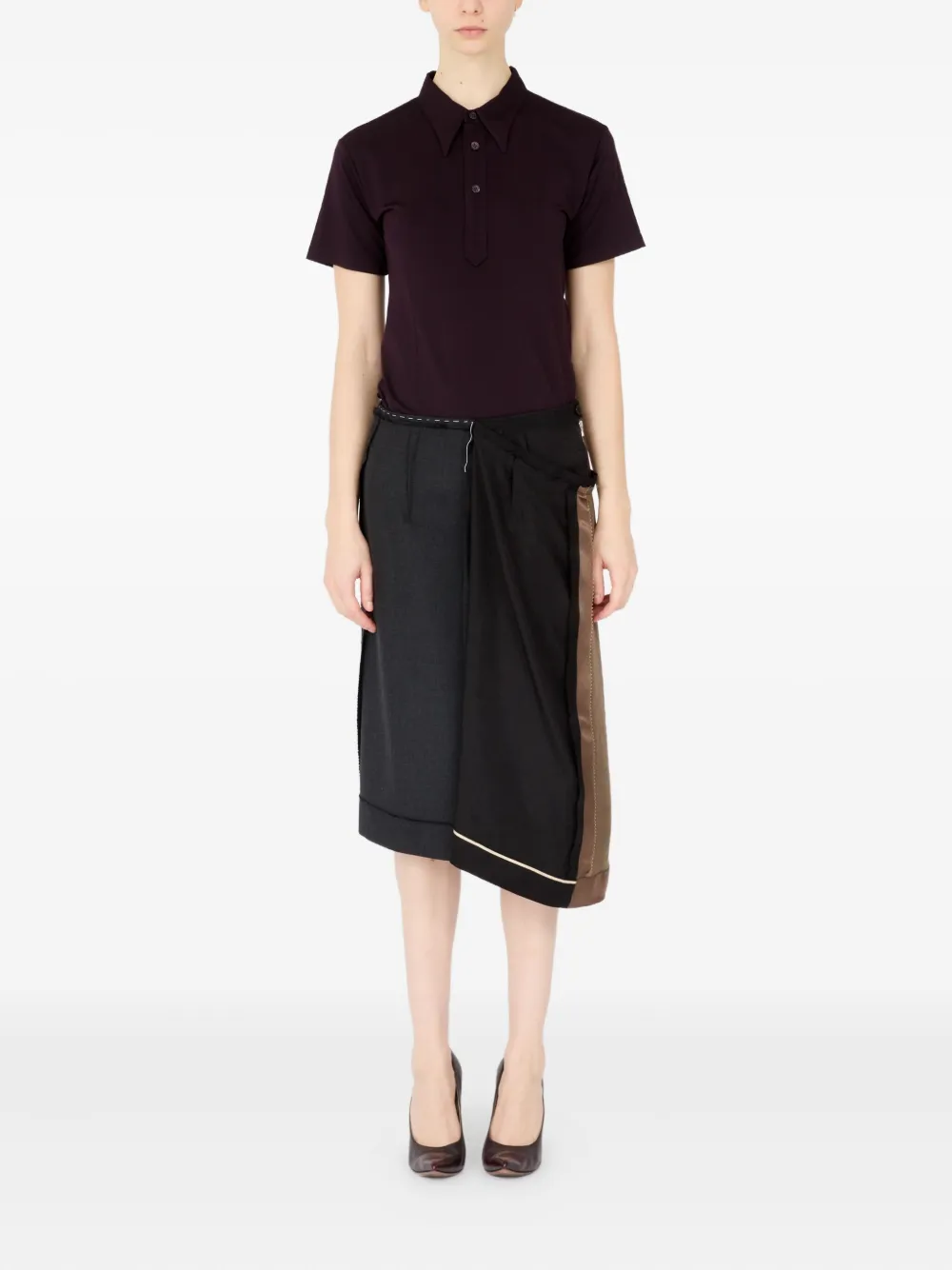Maison Margiela asymmetrical panelled skirt Grijs