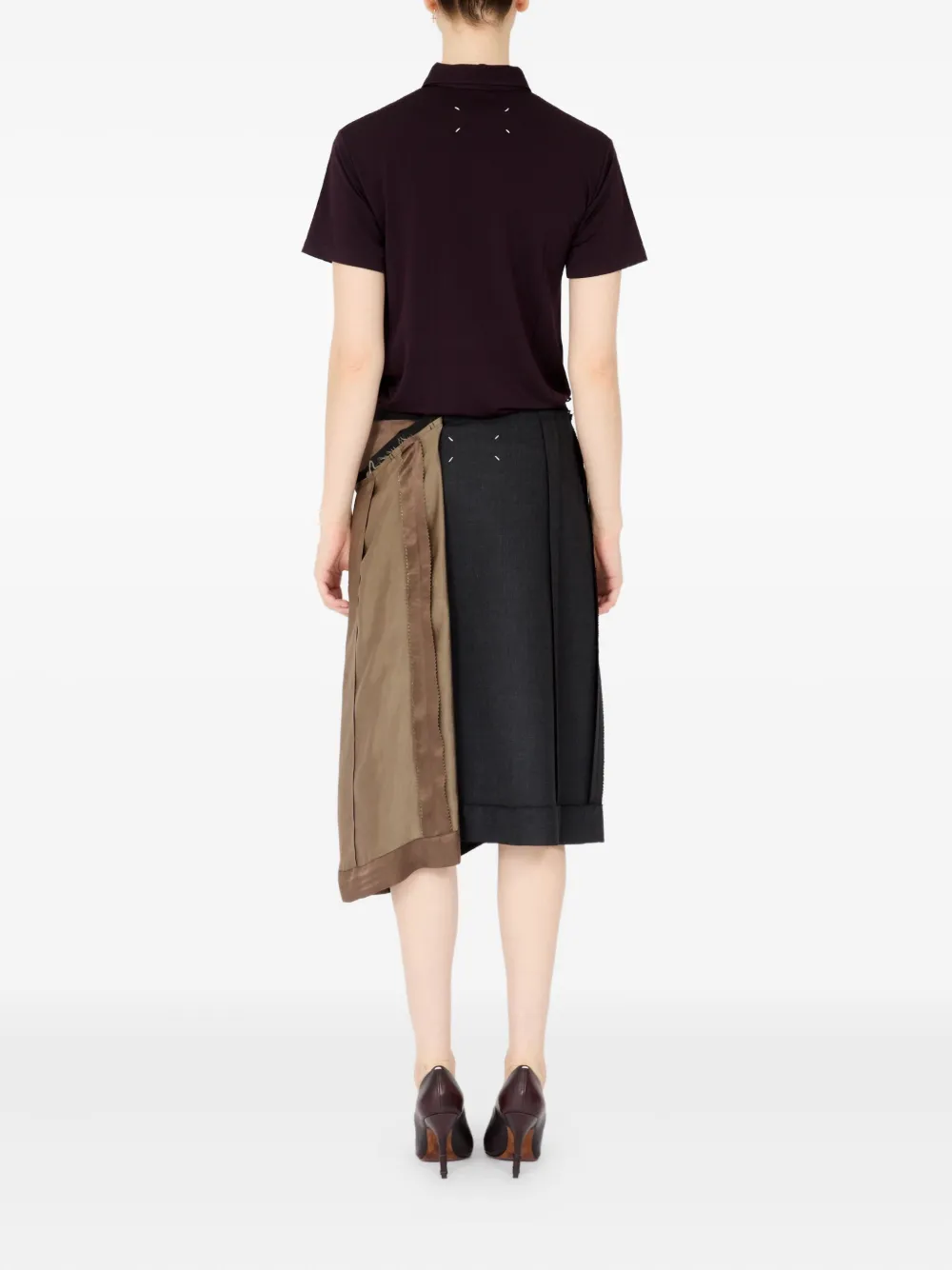 Maison Margiela asymmetrical panelled skirt Grijs