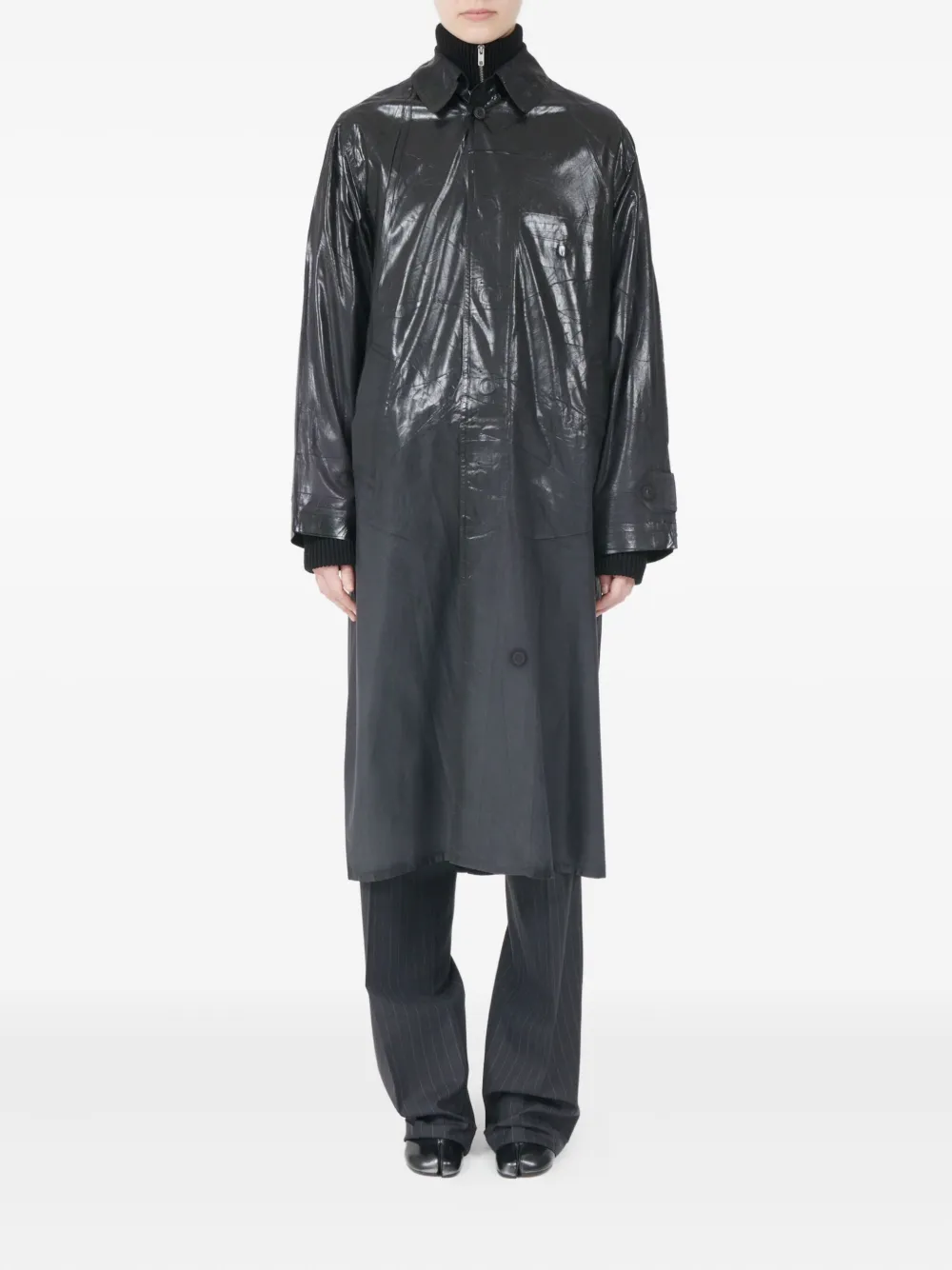 Maison Margiela Stylish Raincoat Flap Pockets In Black