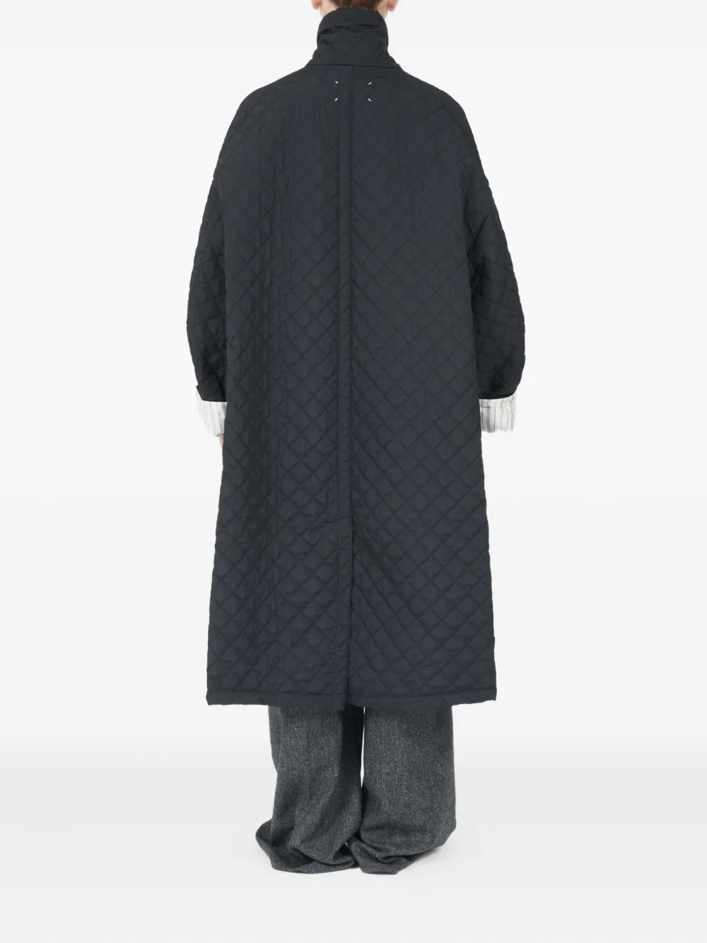 Maison Margiela Quilted Single-breasted Coat In Black