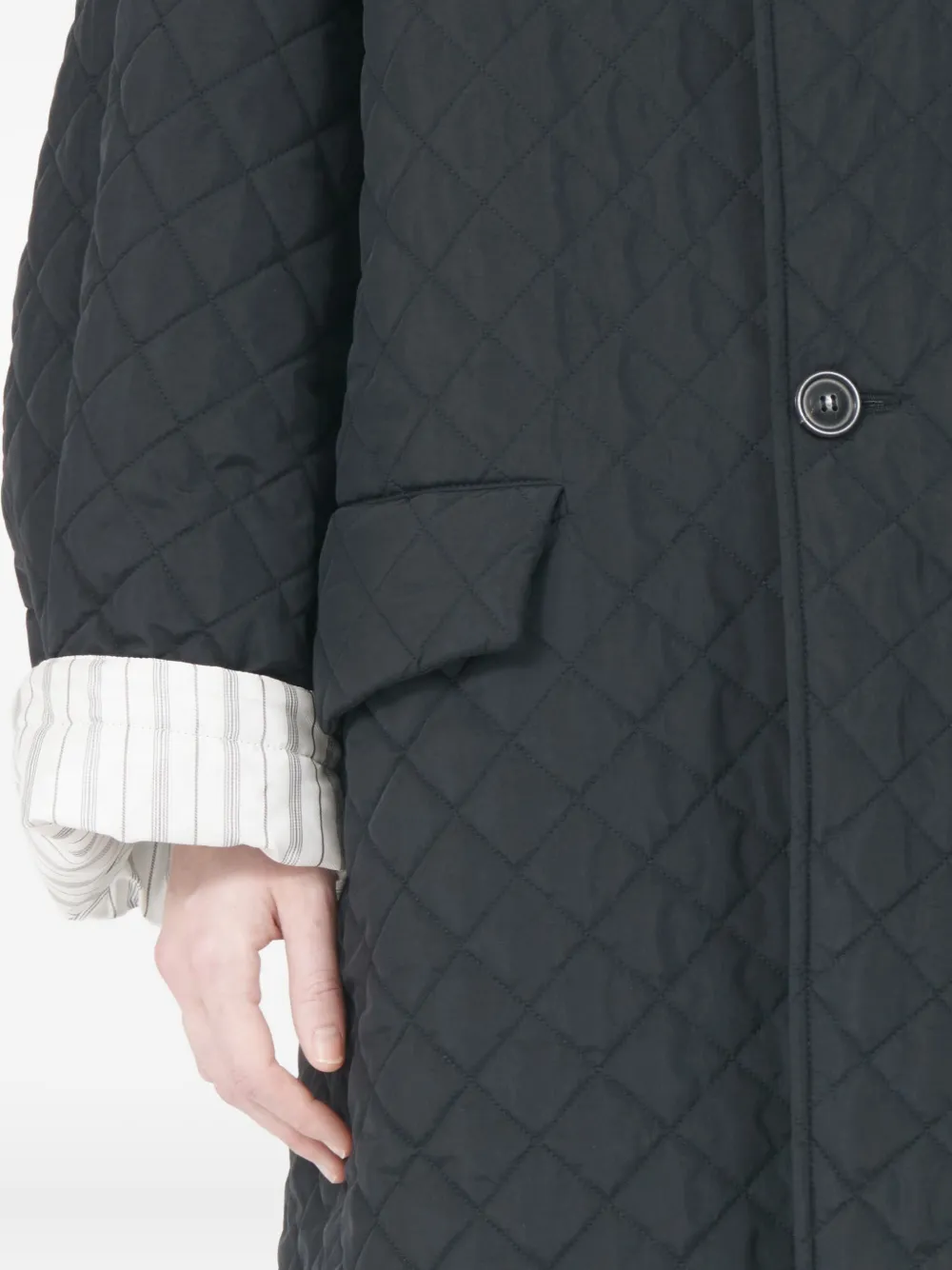Maison Margiela Quilted Single-breasted Coat In Black