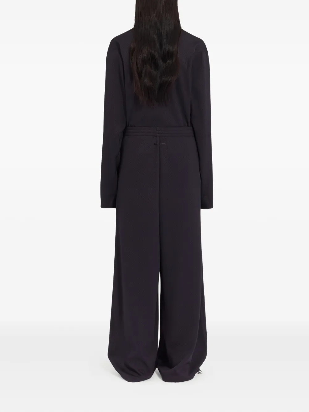 Mm6 Maison Margiela Relaxed Fit Trousers Drawstring Hem In Blue