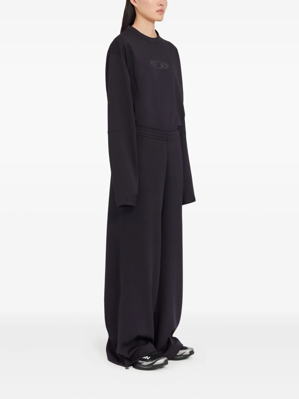 Mm6 Maison Margiela Relaxed Fit Trousers Drawstring Hem In Blue