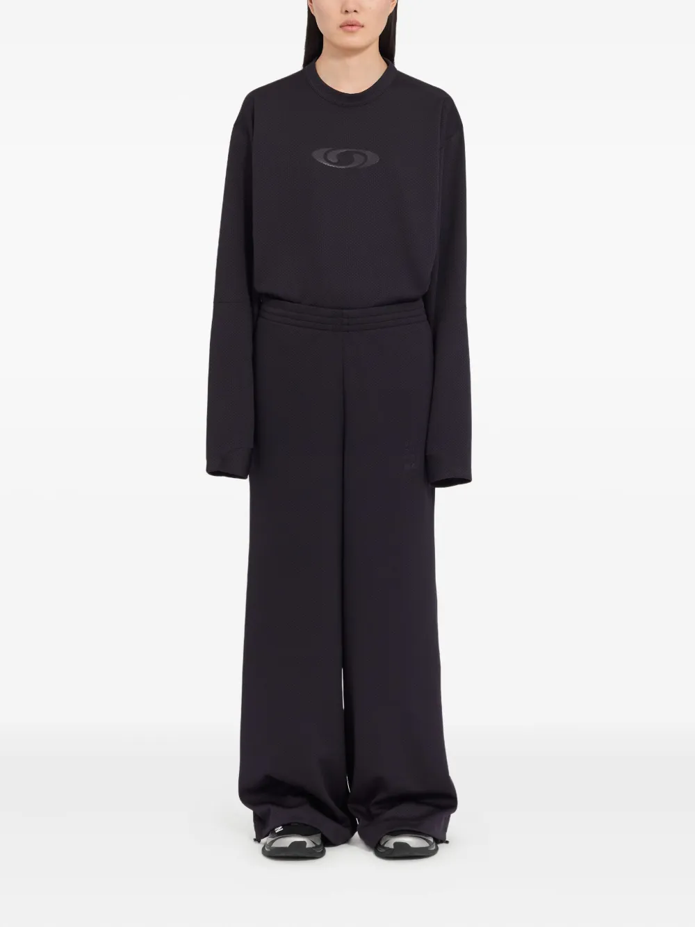 Mm6 Maison Margiela Relaxed Fit Trousers Drawstring Hem In Blue